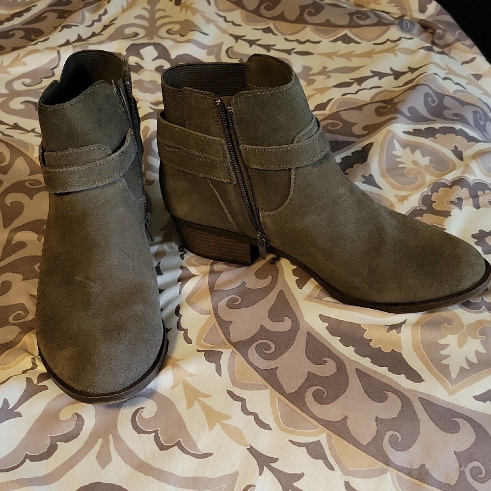 Kensie Women's Suede Ankle Boots - Gray Size 10